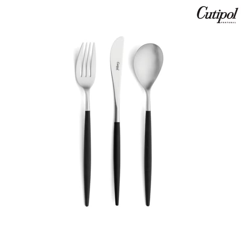 葡萄牙 Cutipol  MIO  黑銀 主餐三件組(刀叉匙)