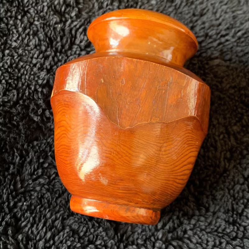 日本 早期日光木雕茶罐│精湛工藝 古樸淳美 木匠工藝品 收藏品
