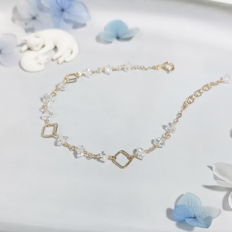 赫基蒙雙尖水晶 x 14KGF手鍊