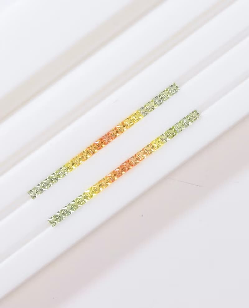 自選色紅色黃色藍色彩色藍寶石1.02ct向日葵彩虹大微笑項鍊18K白