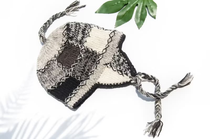 針織純羊毛帽/手工內刷毛毛帽/針織毛帽/飛行毛帽/毛線帽-南美洲