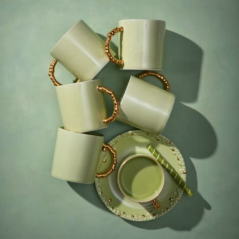 派對茶具組(二件套)-Matcha + Gold【L'Objet】