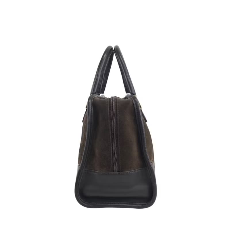 【 日本直送　名牌中古包 】LOEWE ロエベ アマソナ28 ハンドバッグ ブラウン スエード ミニボストン vintage ヴィンテージ 3s6cim