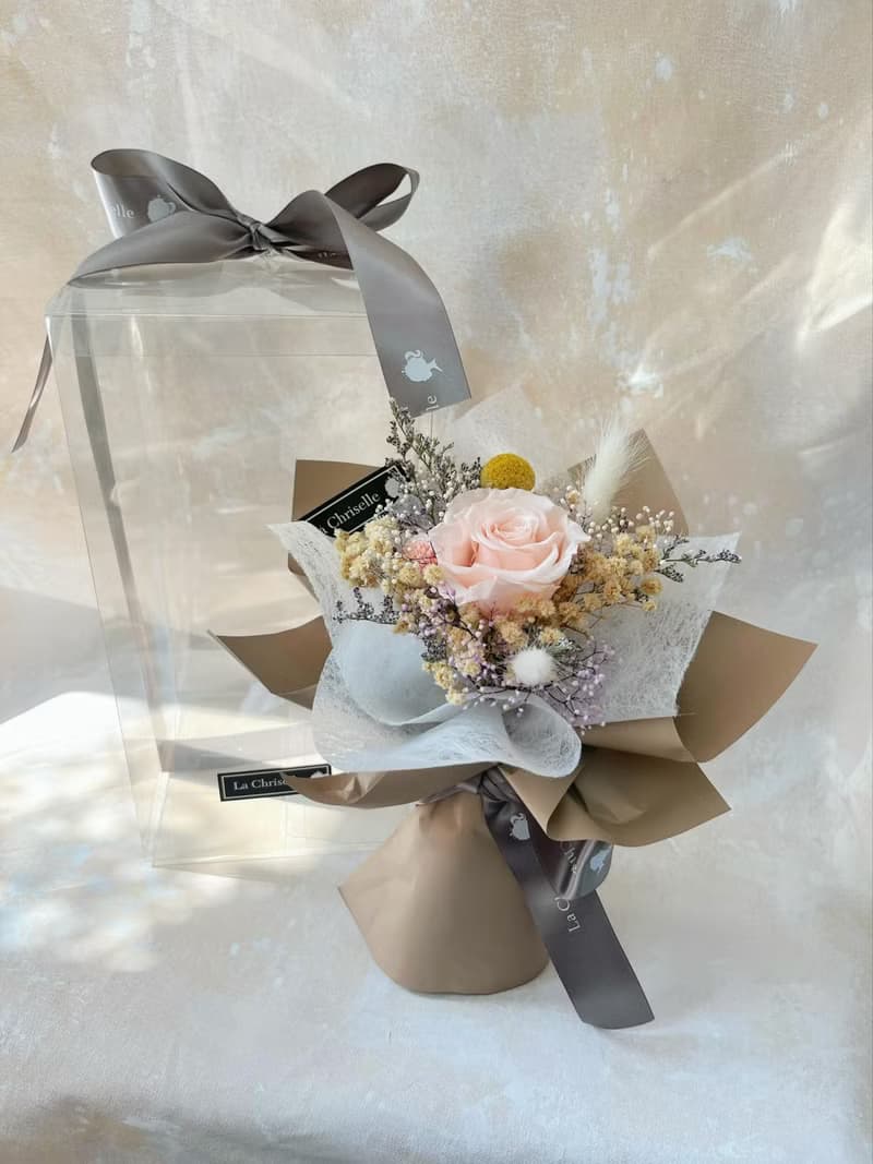 可寄台灣  大地系 單枝 玫瑰花 保鮮花束 永生花束 不凋花束