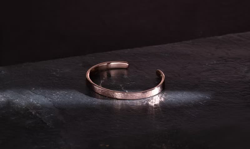 鎚目海浪/樹紋 銅手環 Hammered Head Copper Bangle