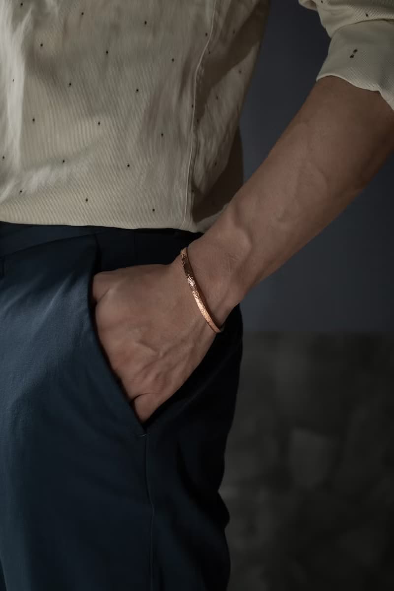 鎚目海浪/樹紋 銅手環 Hammered Head Copper Bangle
