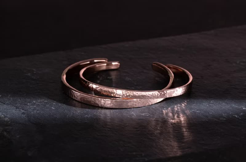 鎚目海浪/樹紋 銅手環 Hammered Head Copper Bangle