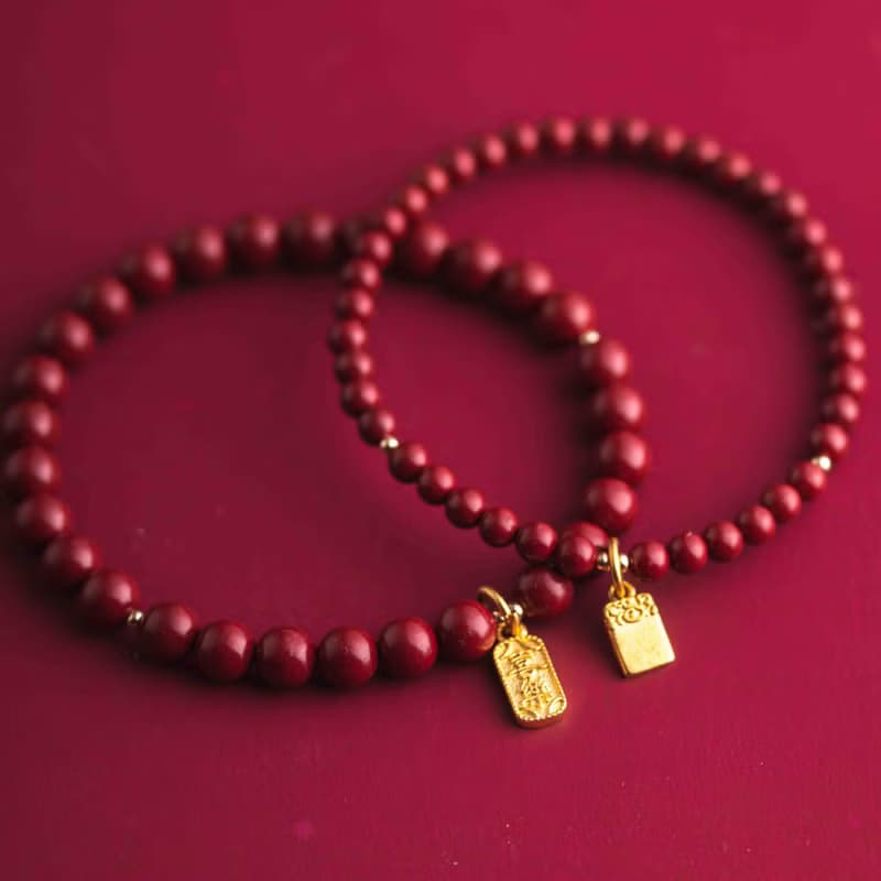 硃砂平安符化太歲手鍊 | 本命年紅色金飾手鍊 情侶手鍊