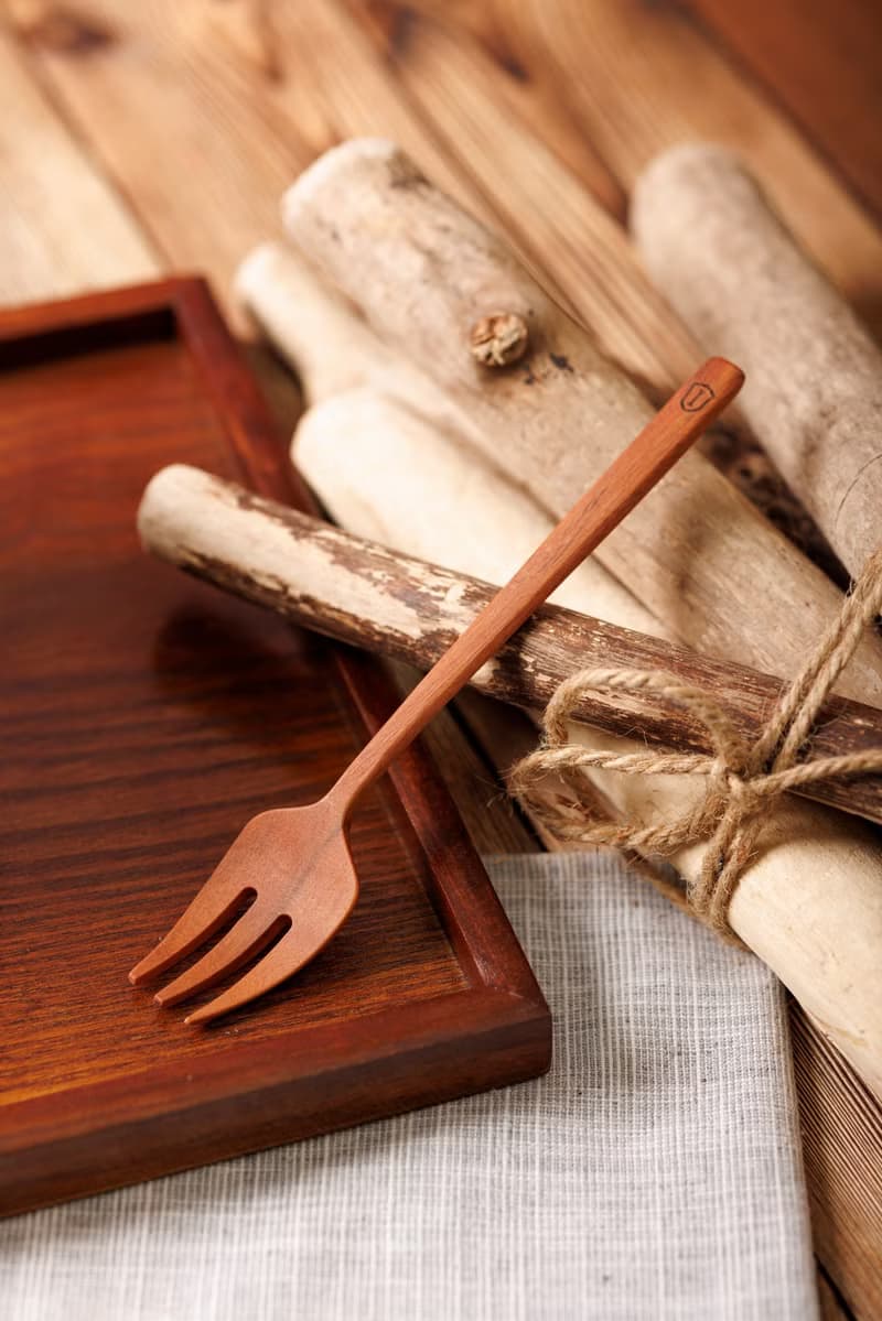 Islandoffer島嶼製作 印尼製造日系天然木可愛餐叉 木系餐具 (一)