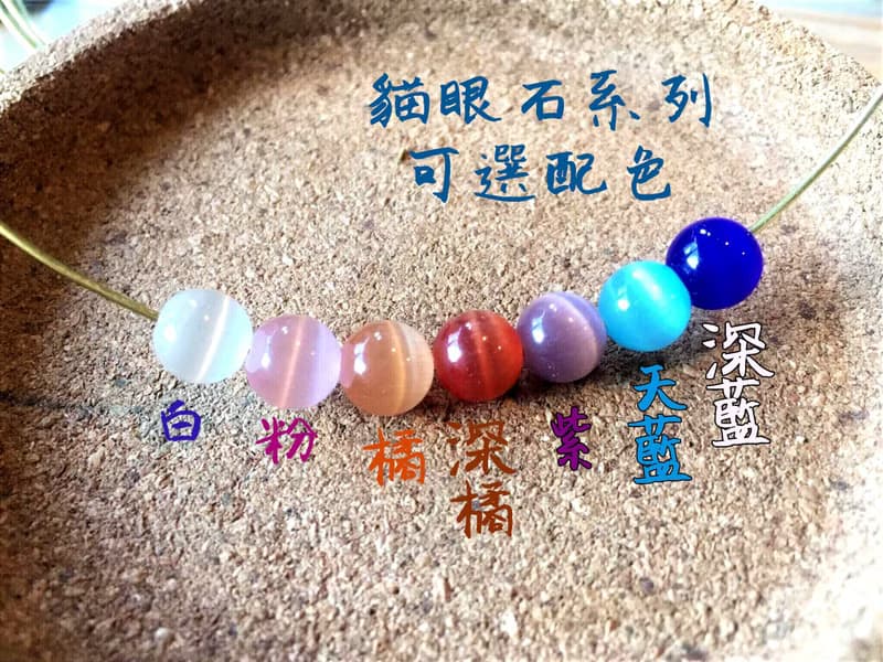 貓眼石圓形造型耳飾
