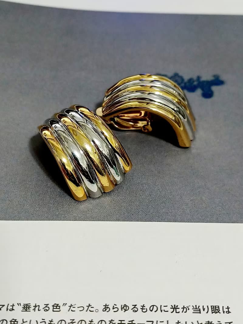 vintage jewelry  古董夾式耳環 直瀑