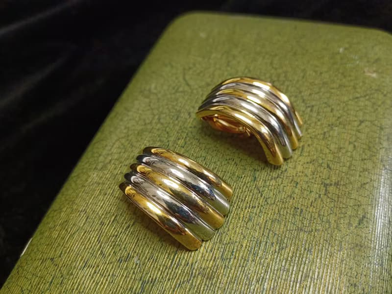 vintage jewelry  古董夾式耳環 直瀑