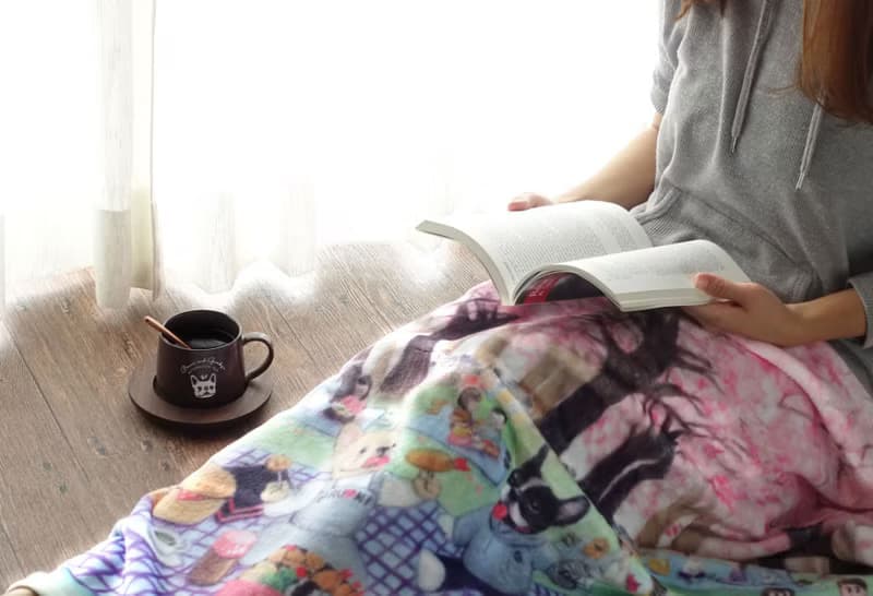 彩繪櫻花法鬥絨毛毯