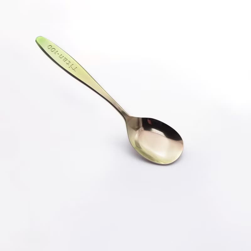 【日本製 Horie】鈦愛寶貝系列-純鈦抗菌ECO環保幼兒匙(粉金)