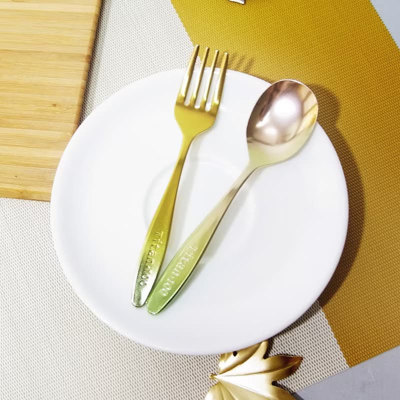 【日本製 Horie】鈦愛寶貝系列-純鈦抗菌ECO環保幼兒匙(粉金)