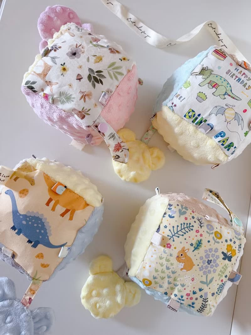 手工布標籤  魔法探索安撫立方球 安撫巾 滿月禮 標籤球