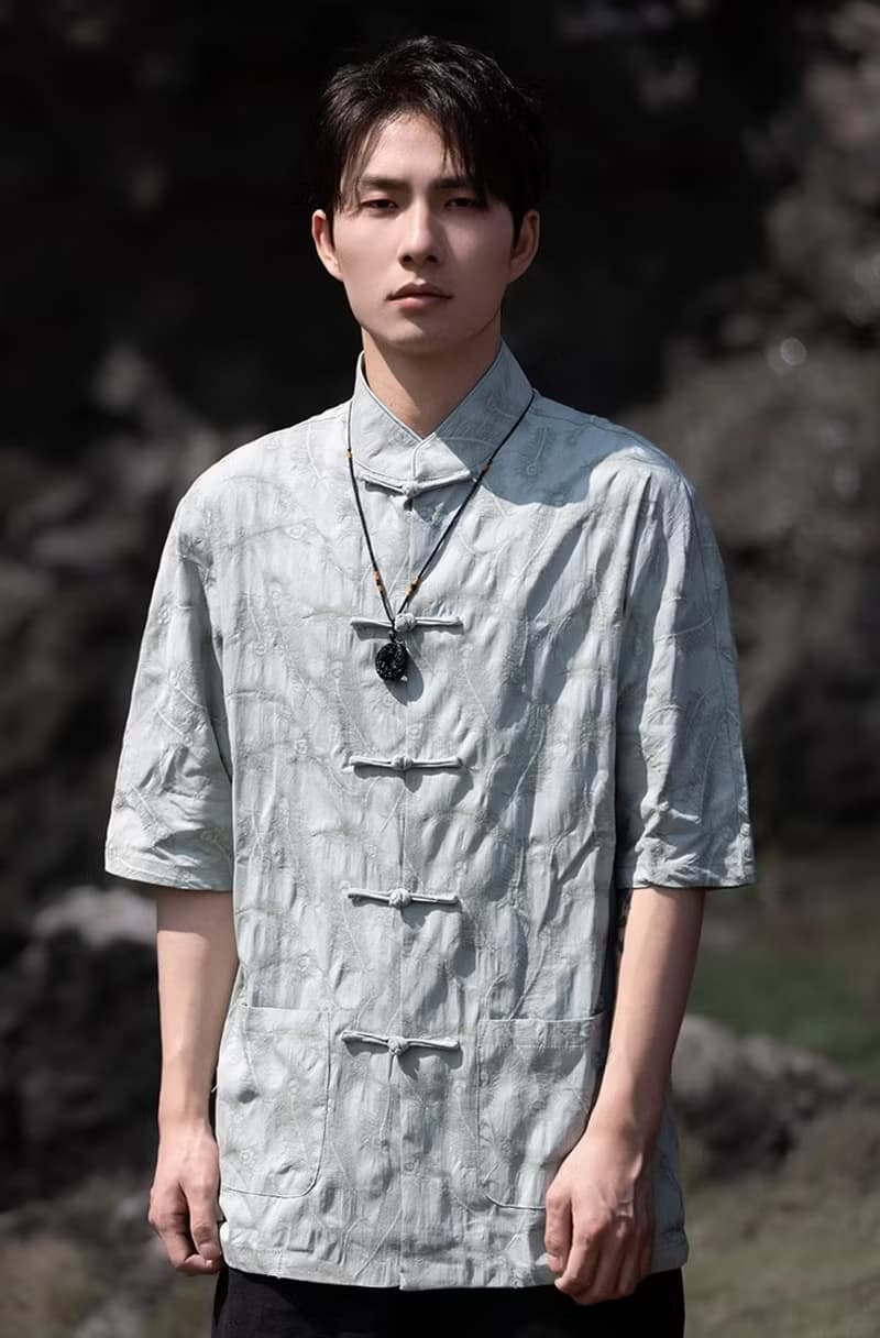 新中式復古 盤扣短袖襯衫