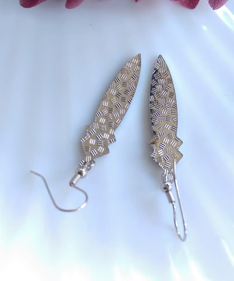 Vintage Jewelry 西洋古董飾品 景泰藍 圖騰黑底 耳勾 針式耳環
