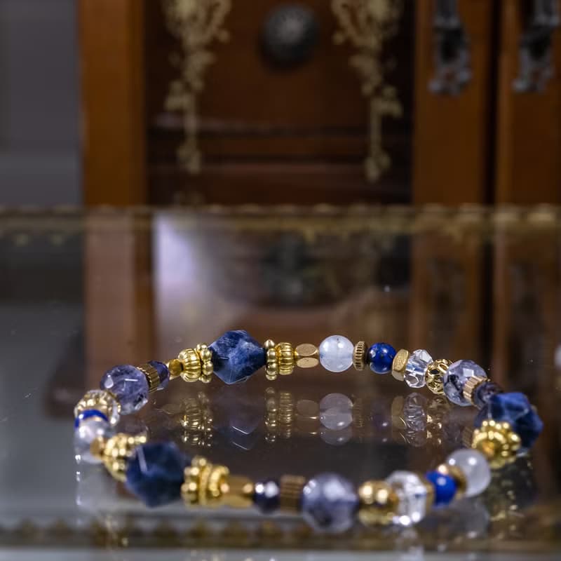 荷魯斯之眼 / 藍紋石 拉長石 青金石 菫青石 白水晶 天然石手鍊