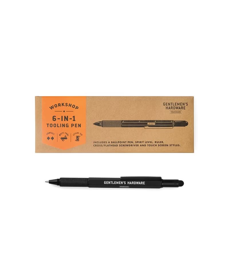 英國GENTLEMEN'S HARDWARE六合一多功能Tool Pen黑色金屬工具筆