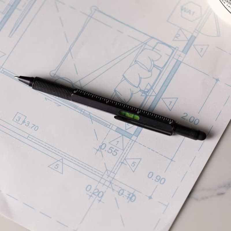 英國GENTLEMEN'S HARDWARE六合一多功能Tool Pen黑色金屬工具筆