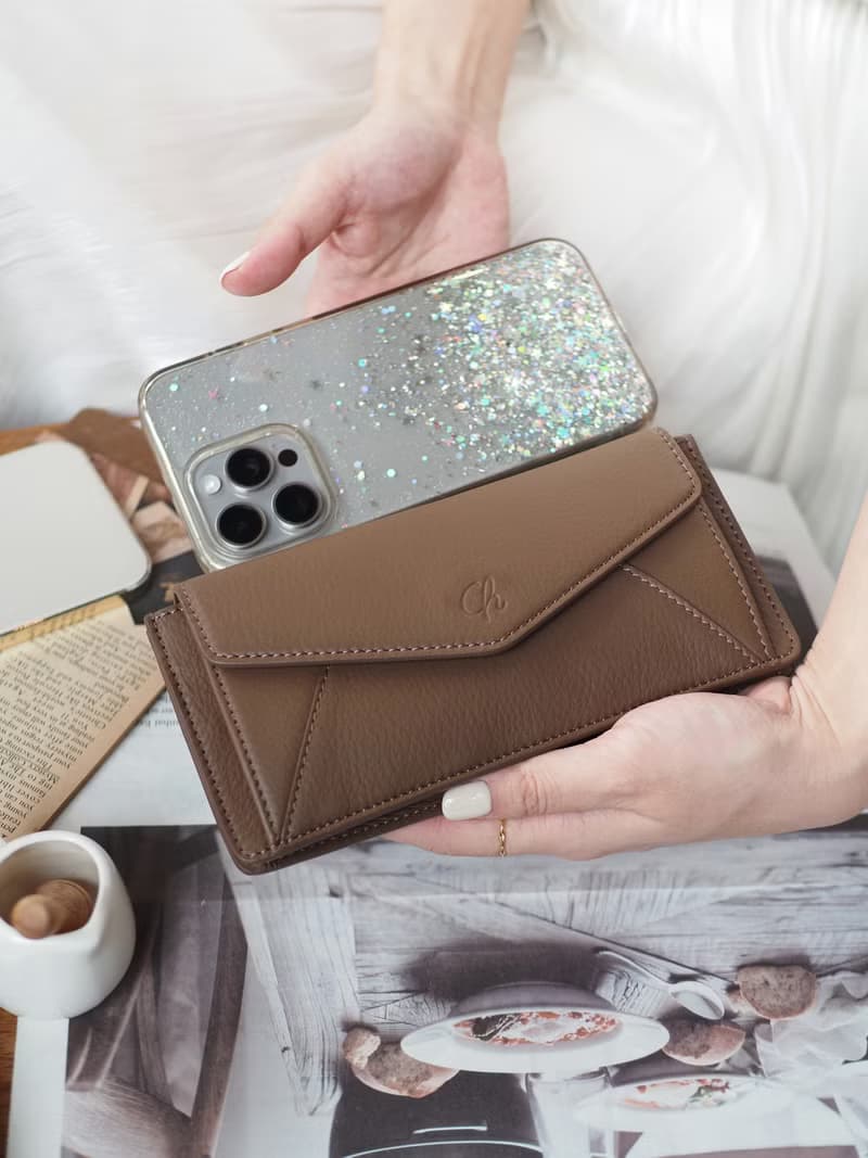 Sundae (Cedar): SLIM Long wallet, Cow Leather, leather wallet, Brown-grey