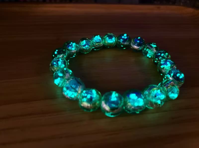 【琉璃系列】水綠銀箔琉璃珠手鍊