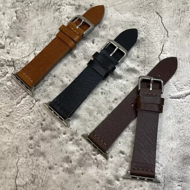 Apple Watch/Ultra 全系列可用 手工縫線 單層意大利牛皮錶帶