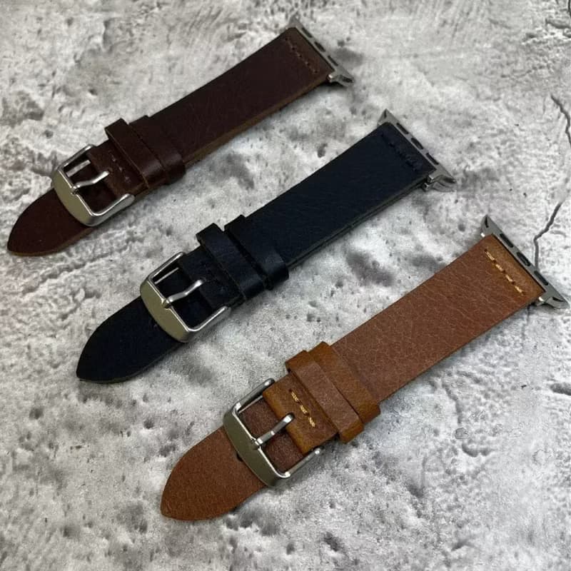 Apple Watch/Ultra 全系列可用 手工縫線 單層意大利牛皮錶帶