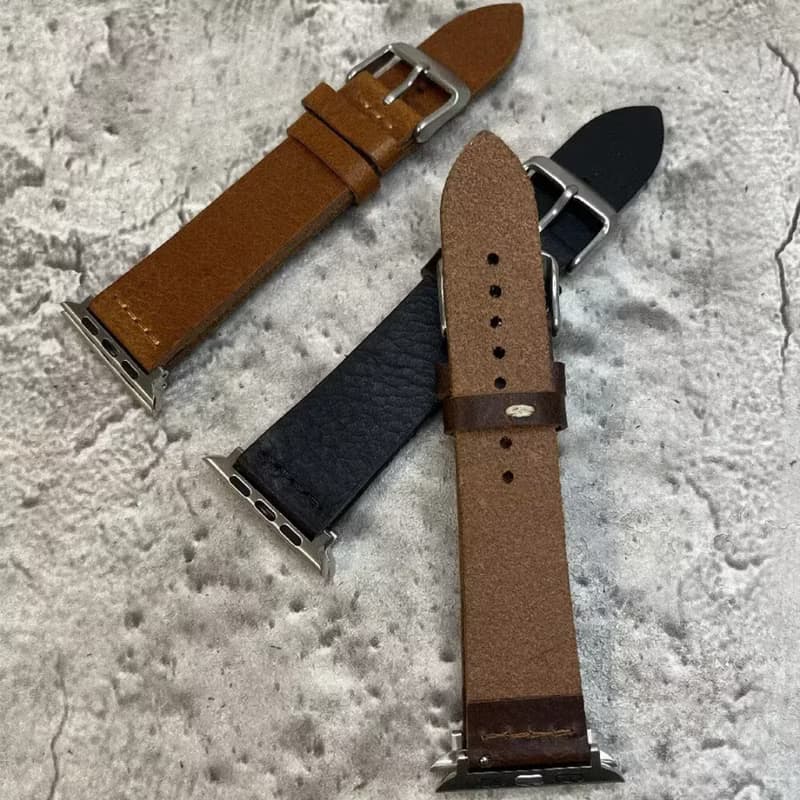 Apple Watch/Ultra 全系列可用 手工縫線 單層意大利牛皮錶帶
