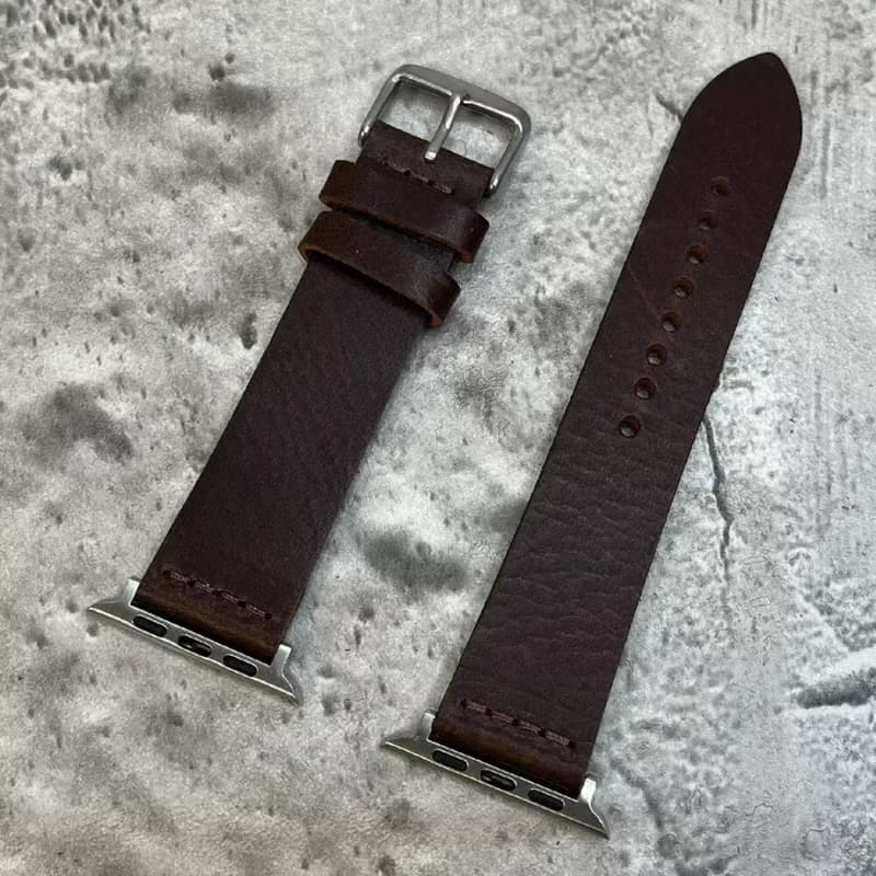 Apple Watch/Ultra 全系列可用 手工縫線 單層意大利牛皮錶帶