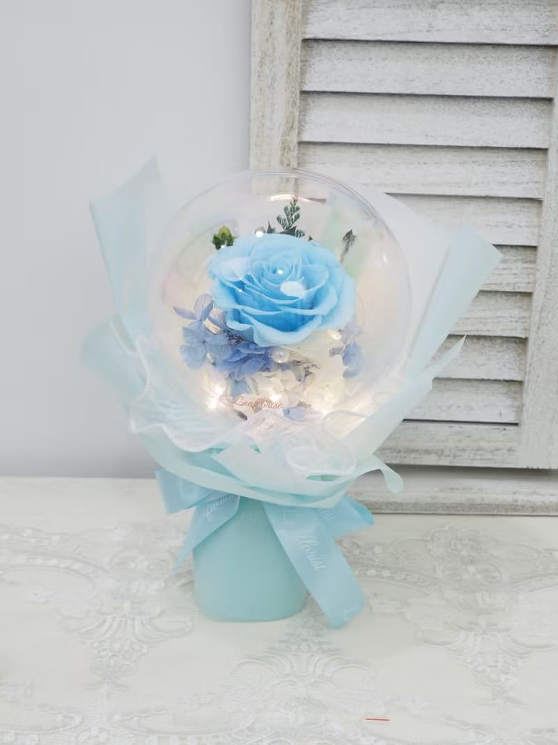 情人節 畢業花束 七夕花束  特大永生花水晶球花束 - 4色可選