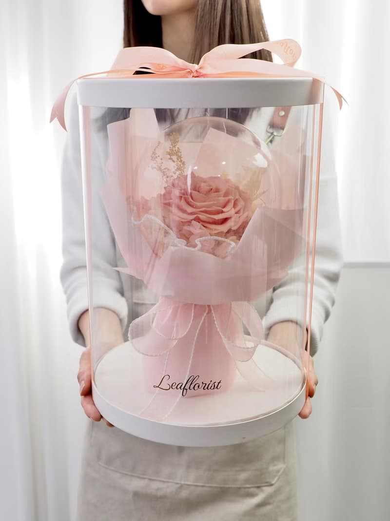 情人節 畢業花束 七夕花束  特大永生花水晶球花束 - 4色可選