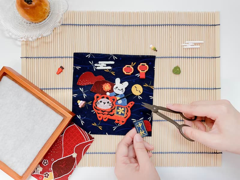【賞月祈福】木製刺繡托盤/DIY材料包/成品訂製