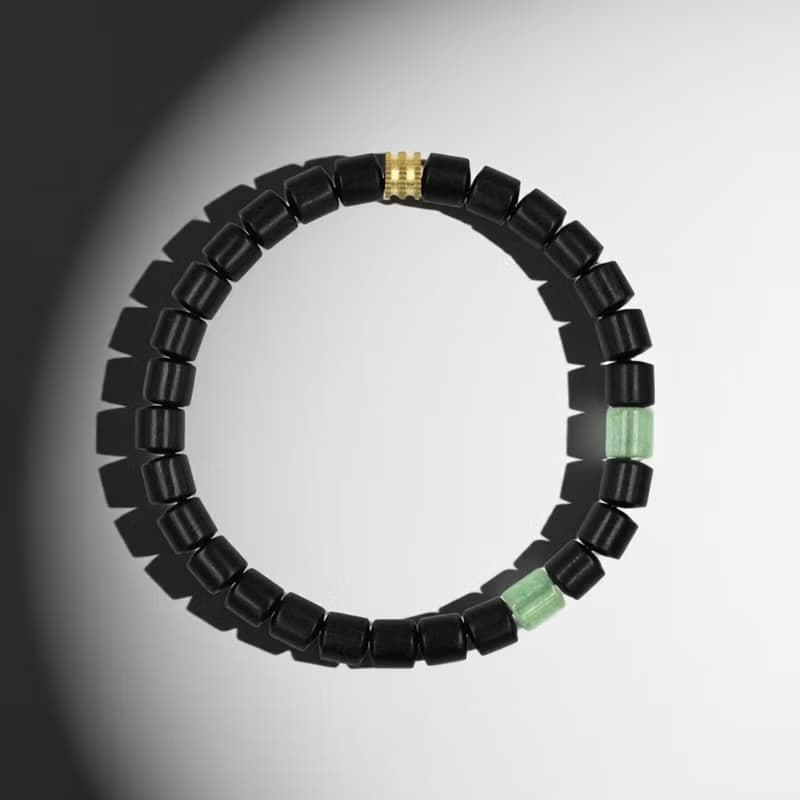 島嶼Island | 鬼島之森 x 黑檀木手鍊(東陵玉) 天然水晶礦石