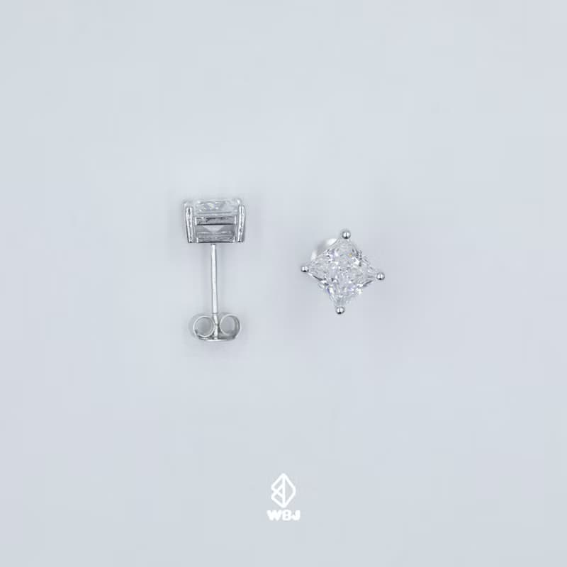 Wbj四爪公主方切割耳釘