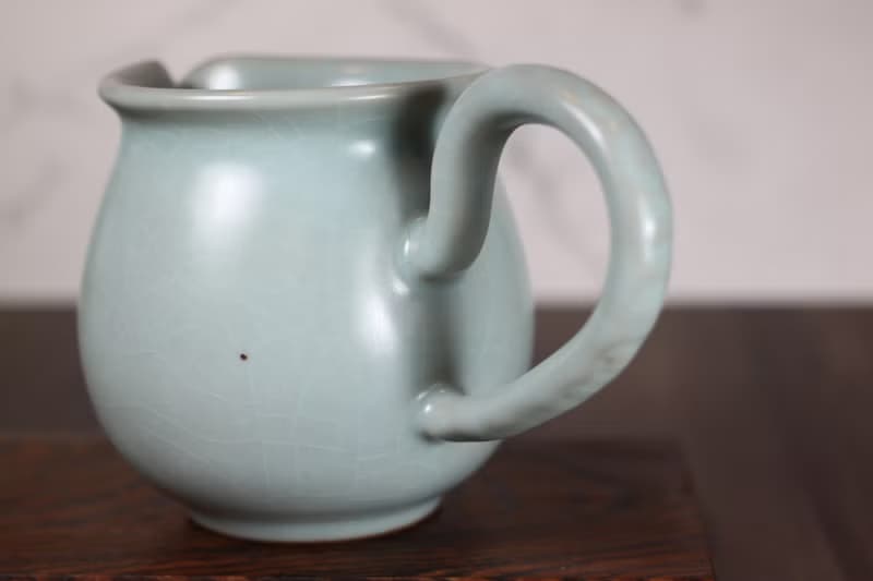 【送禮好物】L010汝窯 手拉握把茶海 咖啡下壺 名家葉敏祥手作