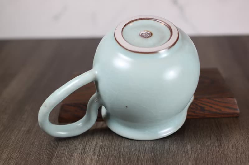 【送禮好物】L010汝窯 手拉握把茶海 咖啡下壺 名家葉敏祥手作