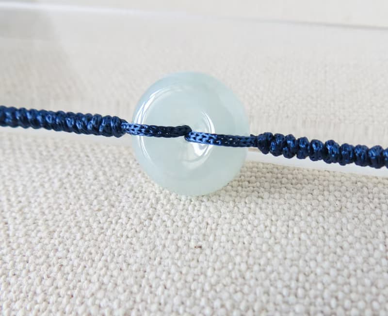 本命年【歲歲平安】平安扣翡翠絲光編織手鍊*SW40*招財開運