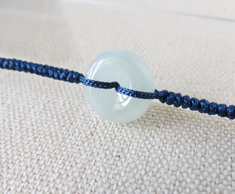 本命年【歲歲平安】平安扣翡翠絲光編織手鍊*SW40*招財開運