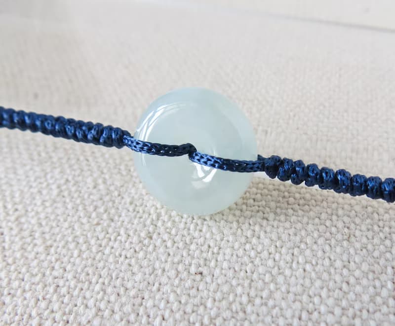 本命年【歲歲平安】平安扣翡翠絲光編織手鍊*SW40*招財開運