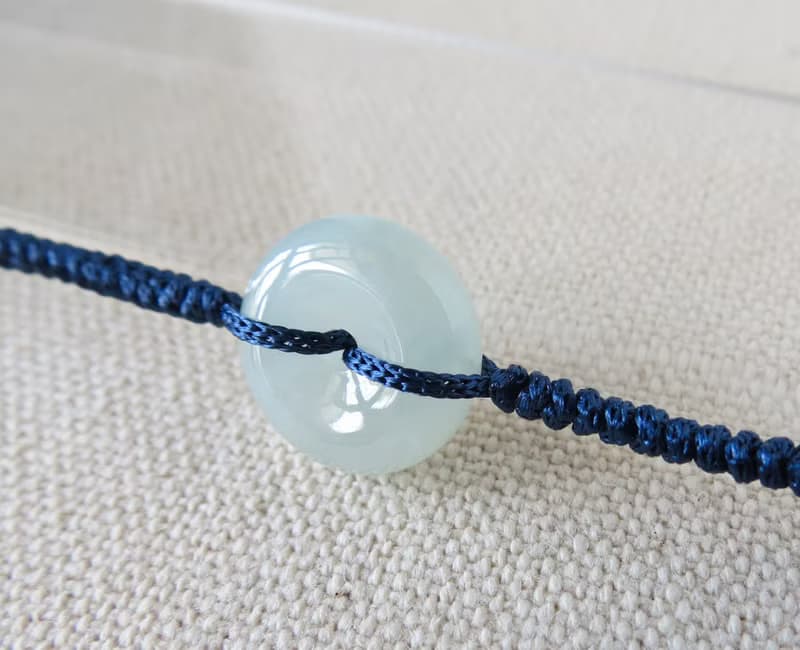 本命年【歲歲平安】平安扣翡翠絲光編織手鍊*SW40*招財開運