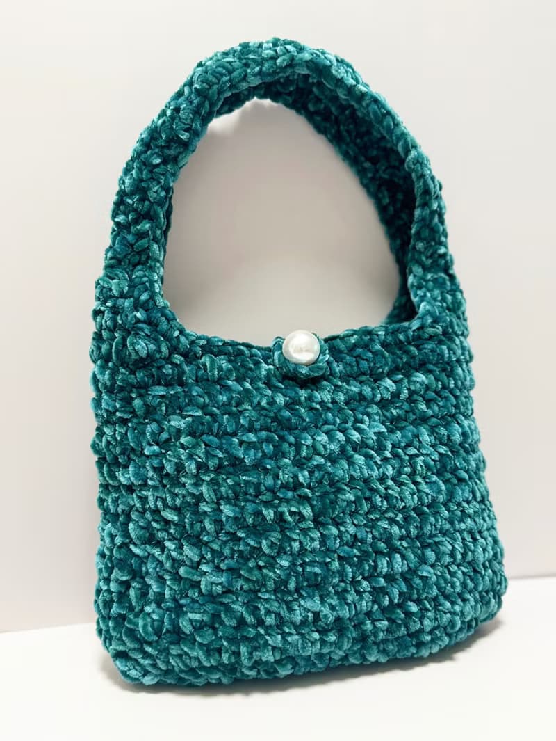 鈎織絲絨側孭袋