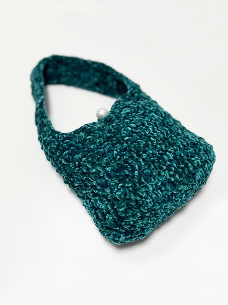 鈎織絲絨側孭袋