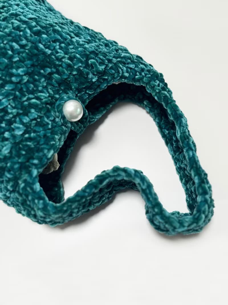 鈎織絲絨側孭袋