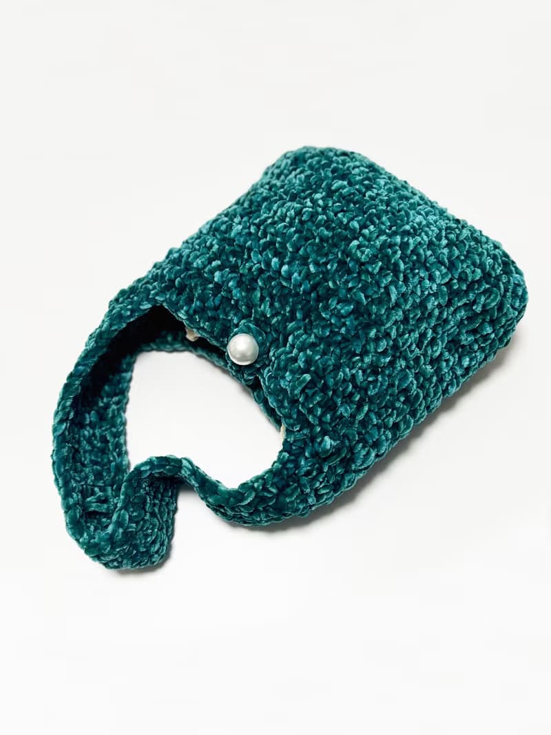 鈎織絲絨側孭袋