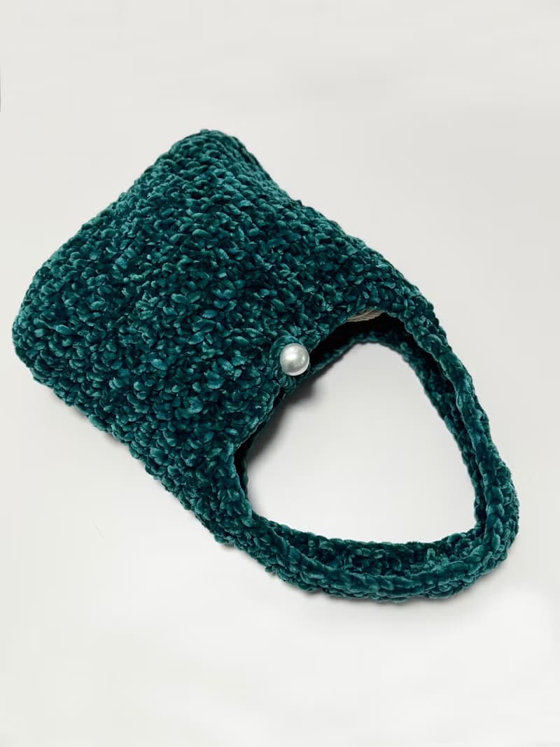 鈎織絲絨側孭袋