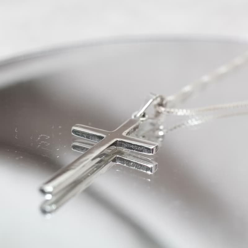 【SWS飾品】十字架純銀項鍊 鎖骨鍊 福音 基督教 受洗禮物