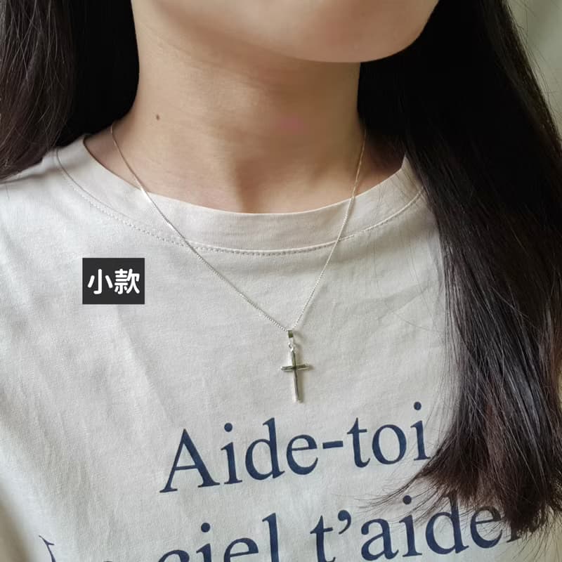 【SWS飾品】十字架純銀項鍊 鎖骨鍊 福音 基督教 受洗禮物