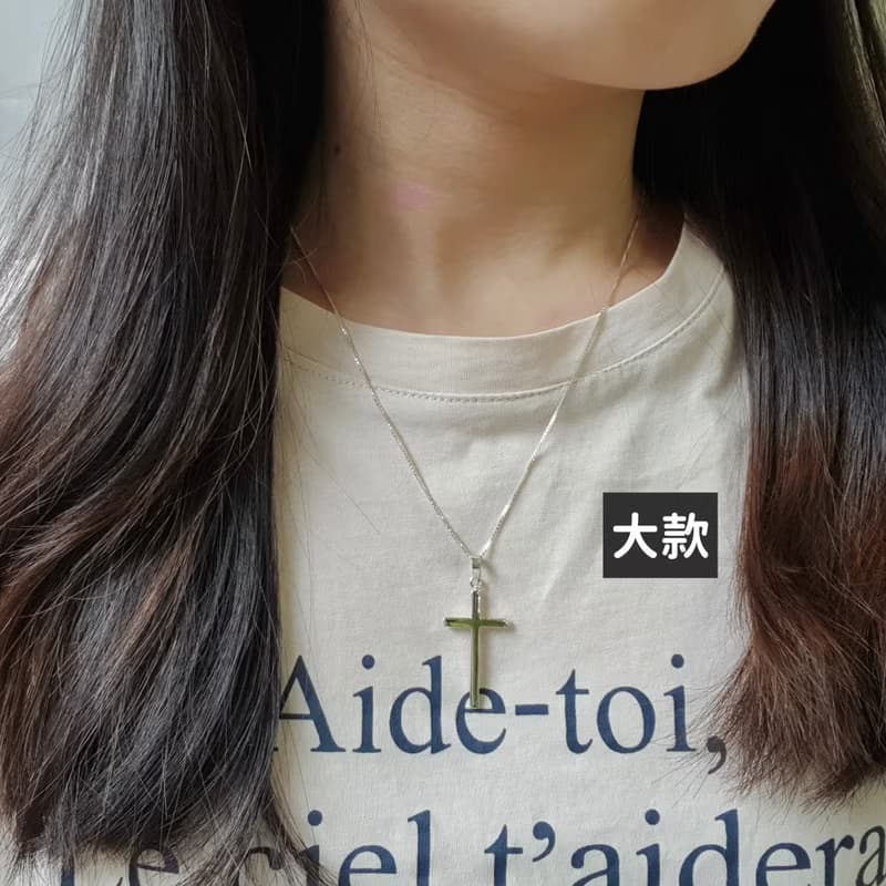 【SWS飾品】十字架純銀項鍊 鎖骨鍊 福音 基督教 受洗禮物